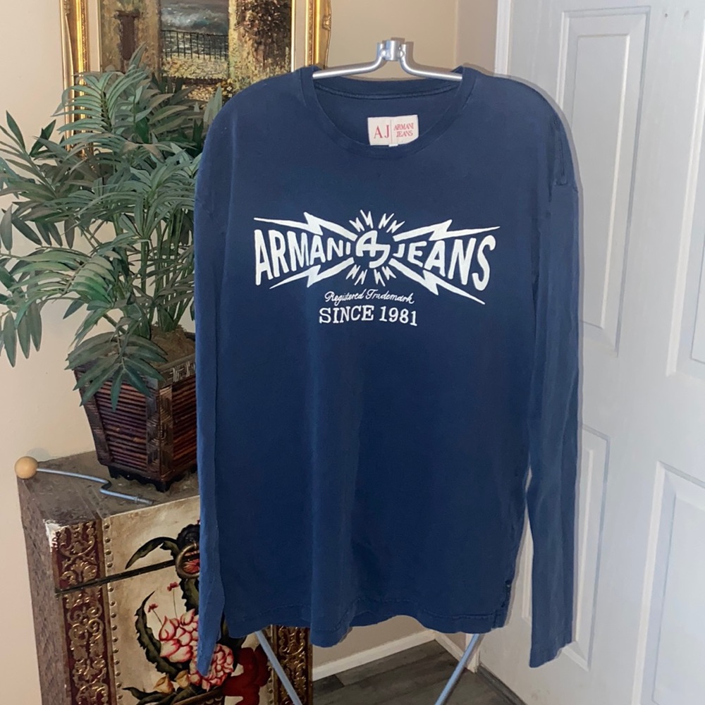 Nice Armani Jeans Long Sleeves Blue Shirt Sz XL